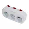 Strāvas sadalītājs ESPERANZA ELK307W — 3 ligzdu slēdzams iekštelpu adapteris, E tipa spraudnis, 220–240 V, 16 A, 3680 W, balts