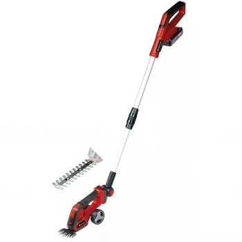 Zāles un krūmu šķēres EINHELL GE-CG 18/100 Li 18 V Li‑Ion 2,5 Ah — bezvada trimmeris ar asmeņiem 100 mm
