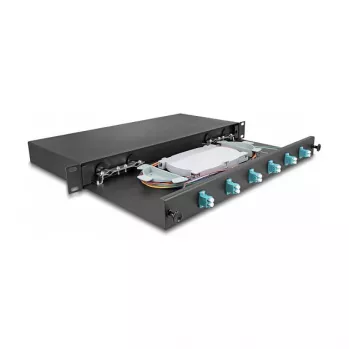 Šķiedru optikas savienojumu kārba DeLOCK 66998 Melns Metāls 482x220x44mm