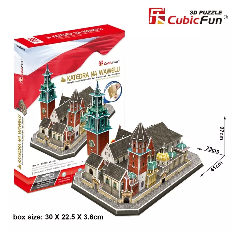 3D puzzle cubicfun Vāvelas katedrāle — 101 gabali, modeļa komplekts