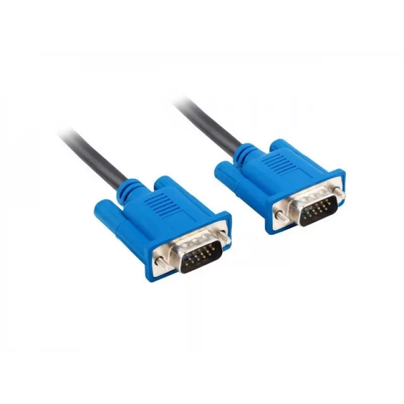 VGA (D-Sub) kabelis LANBERG CA-VGAC-10CU-0050-BK — 5 m, vīriešu-vīriešu, ferīts, PVC apvalks