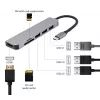 Dokstacija GEMBIRD A-CM-COMBO6-02 — vadu USB 3.2 Gen 1 Type-C, HDMI, 1x USB-A, 2x USB 2.0, SD/MicroSD (≤128 GB), pelēka
