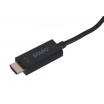 SAVIO video kabeļa adapteris DisplayPort uz HDMI Type A CL-56, 1,5 m, melns