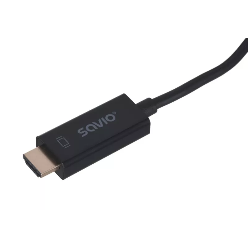 SAVIO video kabeļa adapteris DisplayPort uz HDMI Type A CL-56, 1,5 m, melns