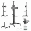 Grīdas TV statīvs Gembird TVS-70T-02 37 collu–70 collu ekrāniem, maks. 70 kg, VESA 200x200–600x400, slīpums ±5°/−12°, regulējams augstums, ritentiņi, kabeļu pārvaldība