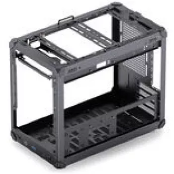 Jonsbo C6 MAX PC korpuss, mini korpuss, Micro-ATX, rūdīts stikls - melns
