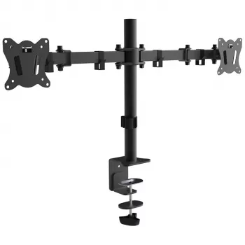Divu monitoru galda stiprinājums MONTIS Dual Monitor Mount Everest MT015, 13–27 collas, 2 rokas, maks. 16 kg, VESA 75x75–100x100, melns