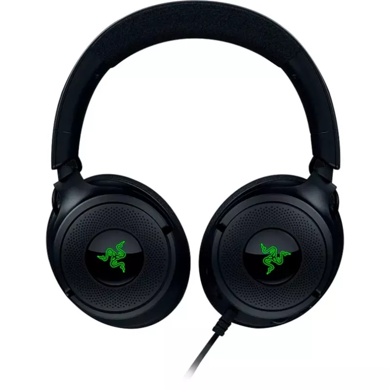 Razer Kraken V4 X - Vadu savienojamas PC spēļu austiņas (TriForce 40 mm draiveri, ievelkams kardioīds mikrofons, 7.1 telpiskā skaņa, Chroma RGB, PC, konsolei un tālrunim)