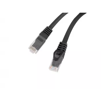 Patchcord cat.6 UTP LSZH CU 1m melns, nokārtots Fluke tests