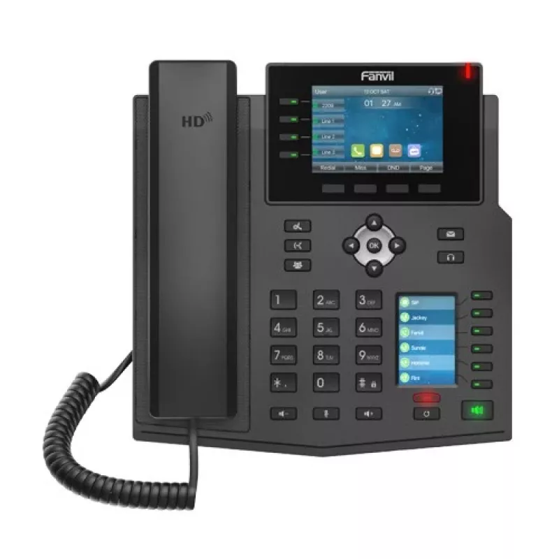 IP tālrunis Fanvil X5U melns 16 līnijas LCD Wi-Fi vadu klausule