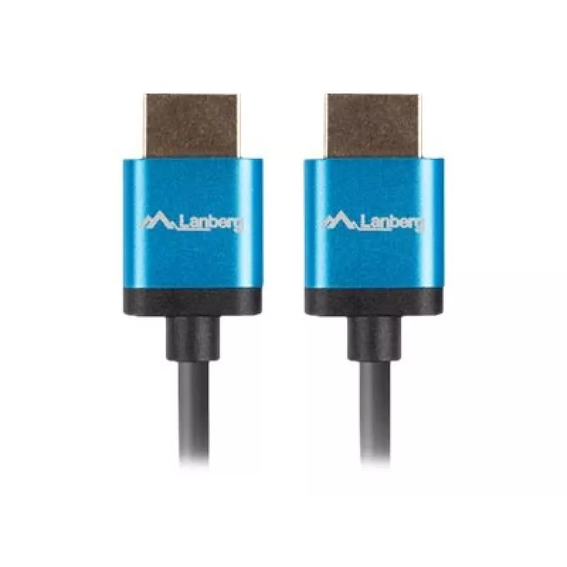 HDMI kabelis LANBERG CA-HDMI-22CU-0018-BK 1.8 m — HDMI Type A uz A, HDMI 2.0, 18 Gbit/s, ARC, zelta pārklājums