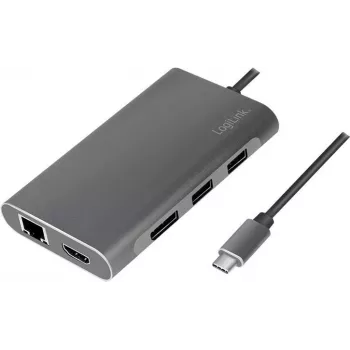LogiLink UA0382 Klēpjdatora dokstacija un portu replicētājs Vadu USB 3.2 Gen 1 (3.1 Gen 1) Type-C Sudraba (UA0382)