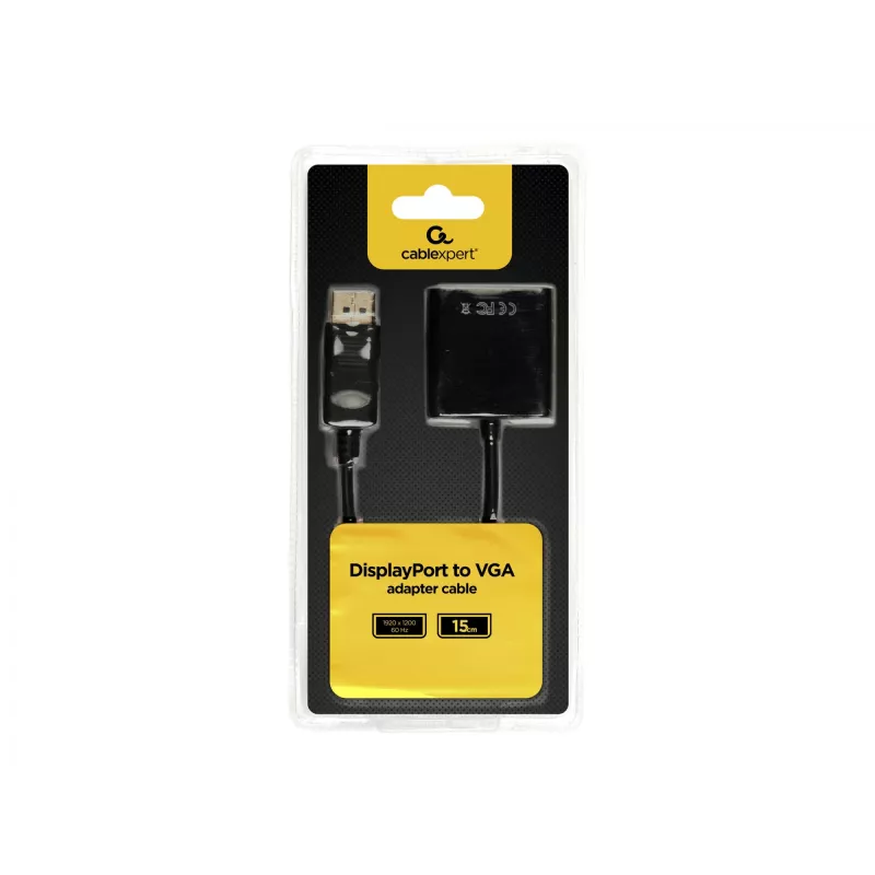 Adapter DisplayPort uz VGA melns