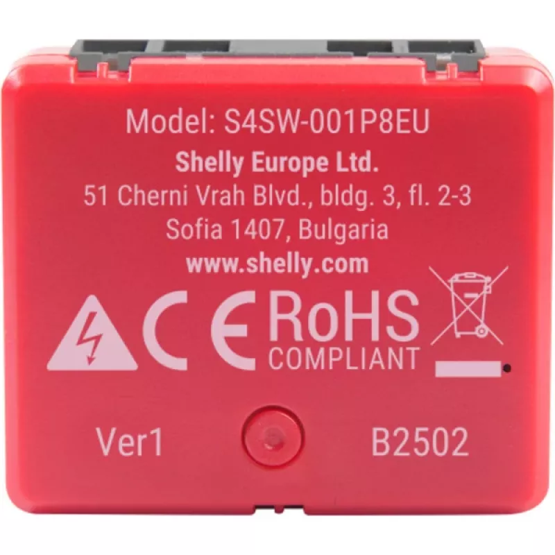 Shelly 1PM Mini Gen4 2-pack — Shelly Wi-Fi viedrelejs ar jaudas mērīšanu, kompakta DIN/modulārā forma