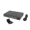 Nepārvaldāms slēdzis LANBERG RSFE-16P-2C-250 — 18 portu Gigabit, 16x PoE+ (30W), 2x SFP, 250W, 1U, metāls, stiprināšana statīvā