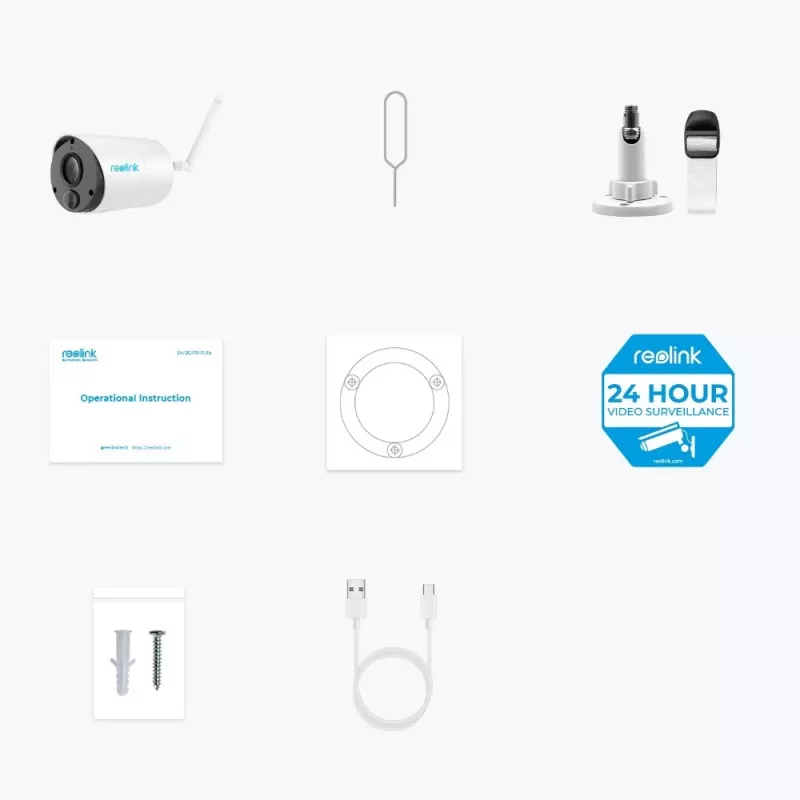 Reolink Argus Series B320 - 3MP āra bezvadu drošības kamera ar personu/transportlīdzekļu noteikšanu, divvirzienu audio