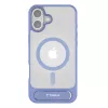 Aizsardzības vāciņš tālrunim Torras Pstand Series iPhone 16 — zils, plāns ar integrētu statīvu