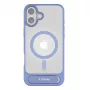 Aizsardzības vāciņš tālrunim Torras Pstand Series iPhone 16 — zils, plāns ar integrētu statīvu