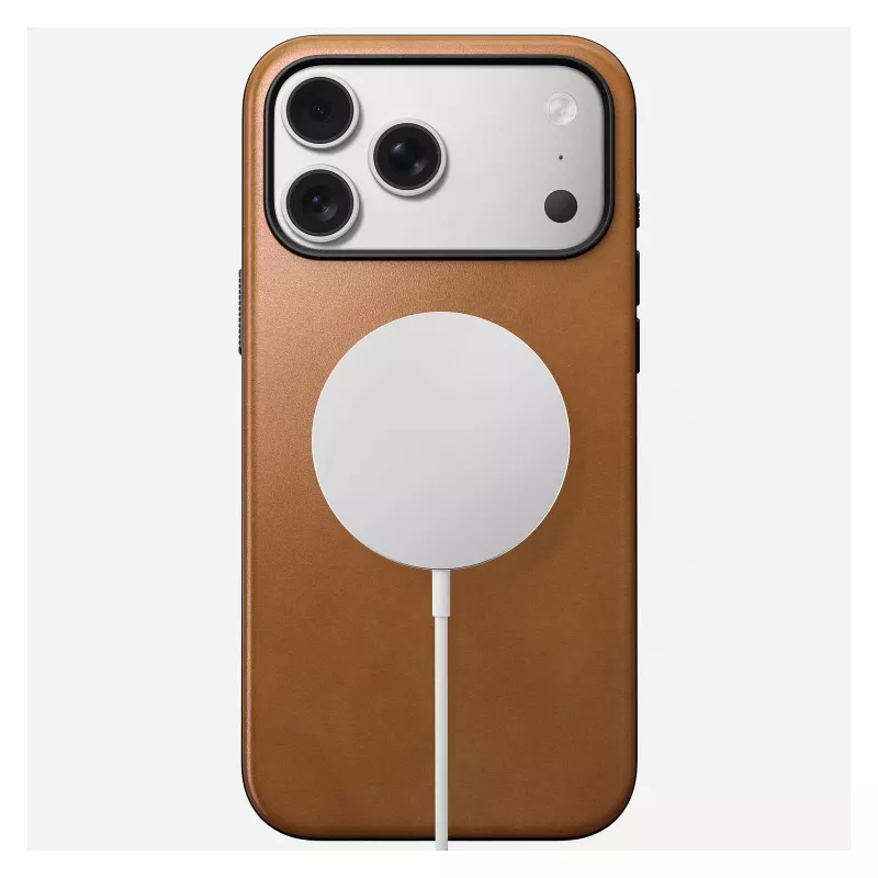Mobilā tālruņa maciņš Nomad Modern Leather Case Cover iPhone 17 Pro Max, 17,5 cm (6,9 collas), iedeguma krāsa, āda + PC/TPU