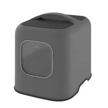 Rotho slēgta kaķu tualete BIALA, antracīta plastmasa, 395×510×443 mm ar lāpstiņu