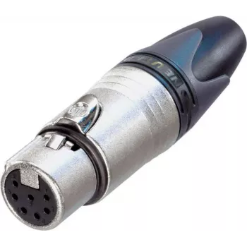 Neutrik XLR savienotāja ligzda, taisna, polu skaits: 7, sudraba NC7FXX 1 gab. (NC7FXX)