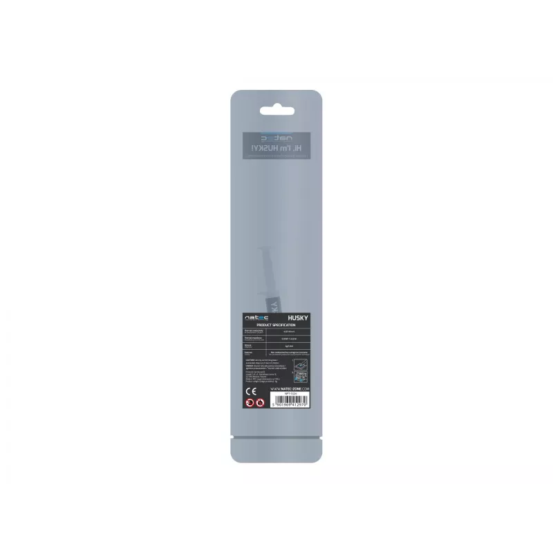 Termopasta NATEC Husky NPT-1324, siltumvadītspēja 4.63 W/m·K, tilpums 2 ml, blīvums 2.5 g/cm³