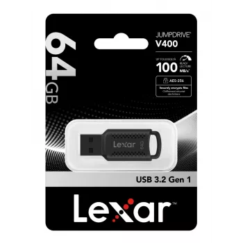 Lexar JumpDrive LJDV400064G-BNBNG USB zibatmiņa 64 GB USB Type-A 3.2 Gen 1 (3.1 Gen 1) Melna