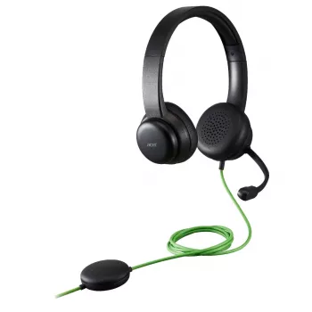 Vadu konferences austiņas Acer GP.HDS11.01N — supra-aural, 2 m kabelis, 20–20000 Hz, 160 g, melna