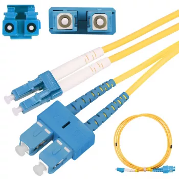 Extralink InfiniBand/optisko šķiedru kabelis EX.3678, FTTH G.657.A1, 5 m, SC uz LC, pilns duplekss, dzeltenā krāsā
