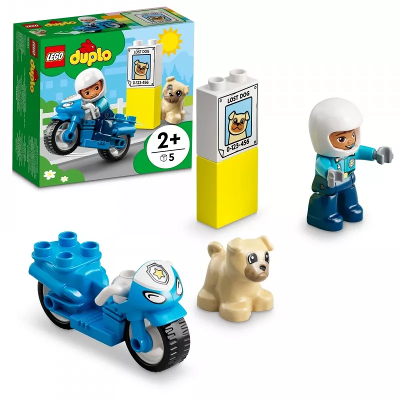 Rotaļu motocikla komplekts LEGO Duplo Policija 10967 ar kustīgiem riteņiem un policista figūru