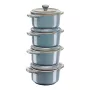 Staub Mini Cocotte Round, 4 gab. - 200 ml, antīkā tirkīza