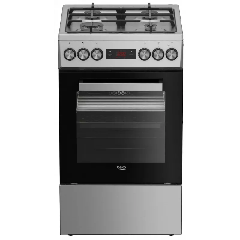 Gāzes-elektriskā plīts BEKO FSM52330DX 5 degļi 60 cm, energoefektivitātes klase A