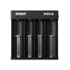 Baterijas lādētājs XTAR MX4 4 vietu universāls Li-ion NiMH USB-C, melns, atbalsta 4 baterijas