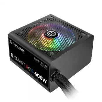 Thermaltake SMART RGB PS-SPR-0600NHSAWE-1 - Barošanas bloks (iekšējais) - ATX12V 2.3 - 80 PLUS - Maiņstrāva 230 V - 600 W - aktīvā PFC - Melns