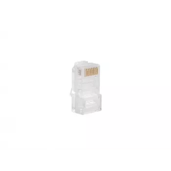 LANBERG RJ-45 kabeļa savienotājs PLU-5000, U/UTP (UTP) ekranējums, caurspīdīgi balts, 100 gab. iepakojumā