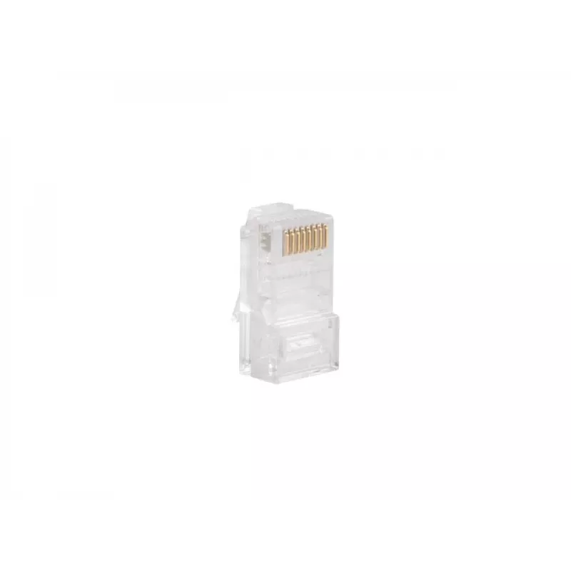 LANBERG RJ-45 kabeļa savienotājs PLU-5000, U/UTP (UTP) ekranējums, caurspīdīgi balts, 100 gab. iepakojumā