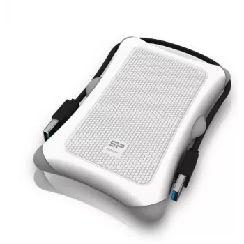 HDD korpuss Silicon Power Armor A30 — 2.5 collu vienas vietas, USB 3.2 Gen 1, balts, plastmasa/gumija