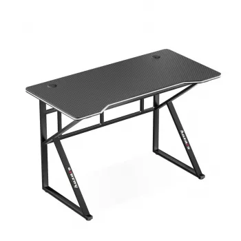 Spēļu galds huzaro Hero 1.6 Melns — taisns MDF/oglekļa galda virsma 1200×600×750 mm, metāla rāmis
