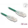Tīkla kabelis DeLOCK RJ45 Cat.6A spraudnis–spraudnis 0,3 m zaļš
