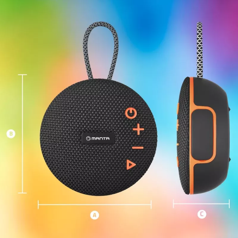 Portable Speaker Manta SPK02GO, Melns