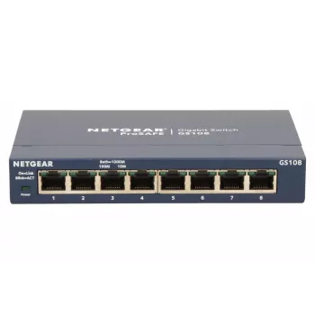 Nepārvaldāms slēdzis NETGEAR GS108GE, 8 porti, Gigabit Ethernet, 16 Gbit/s