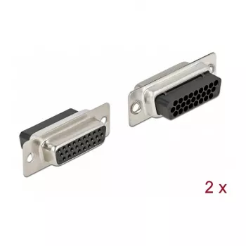 Vadu savienotājs DeLOCK 66724 D-Sub HD 26 Pin Melns Silver