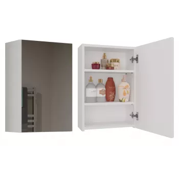 Vannas istabas sienas skapītis top e shop POLA 1DL BIEL — 400×220×600 mm, 3 plaukti, balts