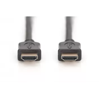 Assmann HDMI ātrgaitas savienojuma kabelis. A tipa vīriešu/vīriešu savienotāji. 10,0 m. ar Ethernet. bijušais HDMI 1.4. UL. melns. zelta (AK-330107-100-S)