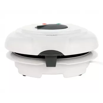 Vafeļu dzelzs Adler AD 3038 — viena apaļa vafele, 1500 W, regulējams termostats, nepiedegošas plāksnes, pelēks/baltss