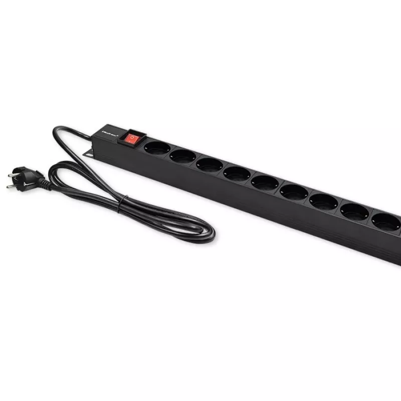 Qoltec Alumīnija PDU RACK | 16A | 16 x Schuko | Vertikāls | 1.8m