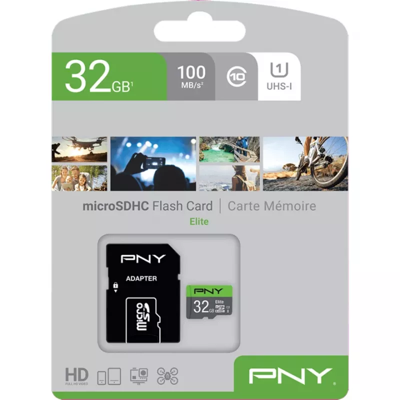 MicroSDHC karte PNY Elite 32GB Class 10 UHS-I P-SDU32GU185GW-GE