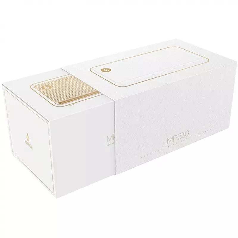 Stereo portatīvais skaļrunis Edifier MP230WT 2.0, 20 W, pilna diapazona draiveri, USB-C, vadu un bezvadu, balts
