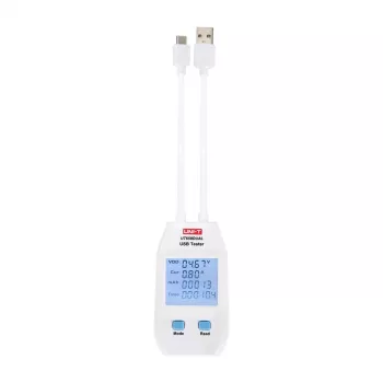 USB-A / USB-C testera ierīce UT658DUAL — QC 3.0 un 4.0 atbalsts, mēra 0–99999 mAh