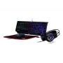Spēļu tastatūra GEMBIRD GGS-UMGL4-01 pilna izmēra USB QWERTY 104 taustiņu US English ar peli, melna